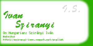 ivan sziranyi business card